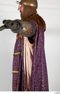 Photos Medieval Knigh in cloth armor 1 Medieval clothing Medieval knight gambeson purple cloak upper body 0003.jpg